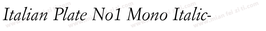 Italian Plate No1 Mono Italic字体转换